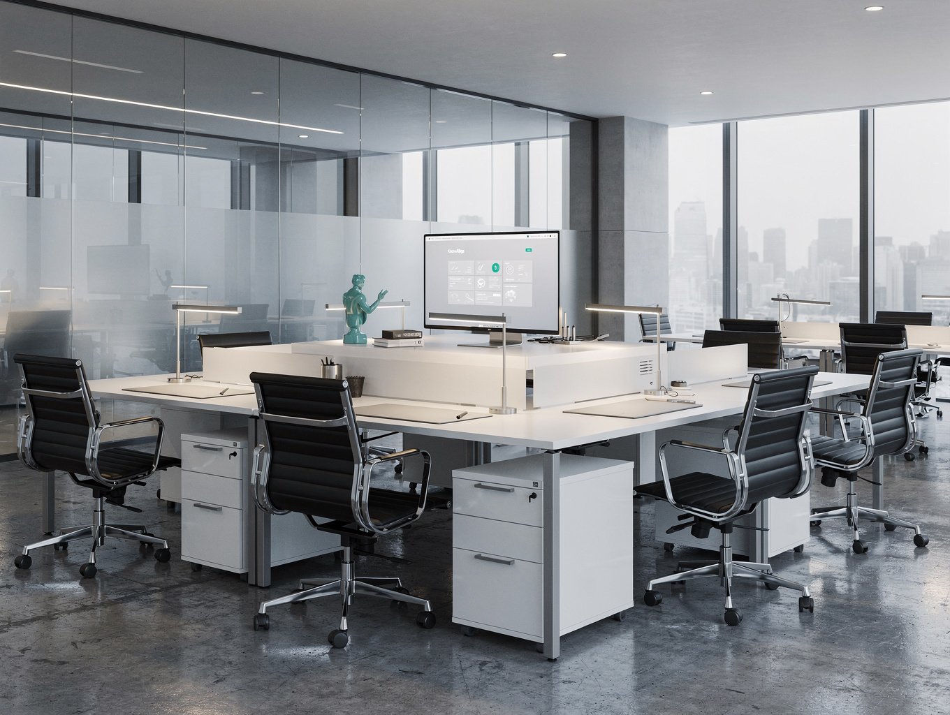 Professional corporate office environment representing security